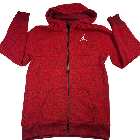Jordan Youth Hoodie XL Red Full Zip Sweatshirt Jumpman Logo Y2K 90s Vintage - Picture 1 of 15